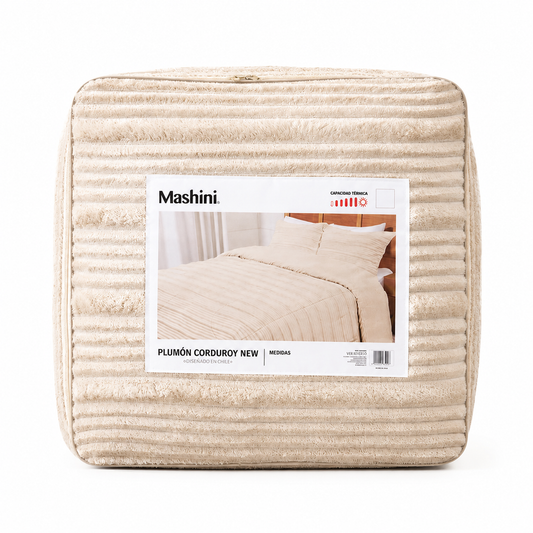 Cobertor 2 Plazas Sherpa Corduroy Beige – Calidez y Suavidad para un Descanso Inolvidable